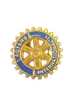 Rotary International Pin Rotary Wheel Gold Tone Small Size .5 in Diameter